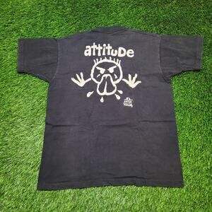 Vintage 90s Stick World "Attitude" T-Shirt Mens L/XL Single Stitch USA